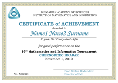 Certificate of Achievement